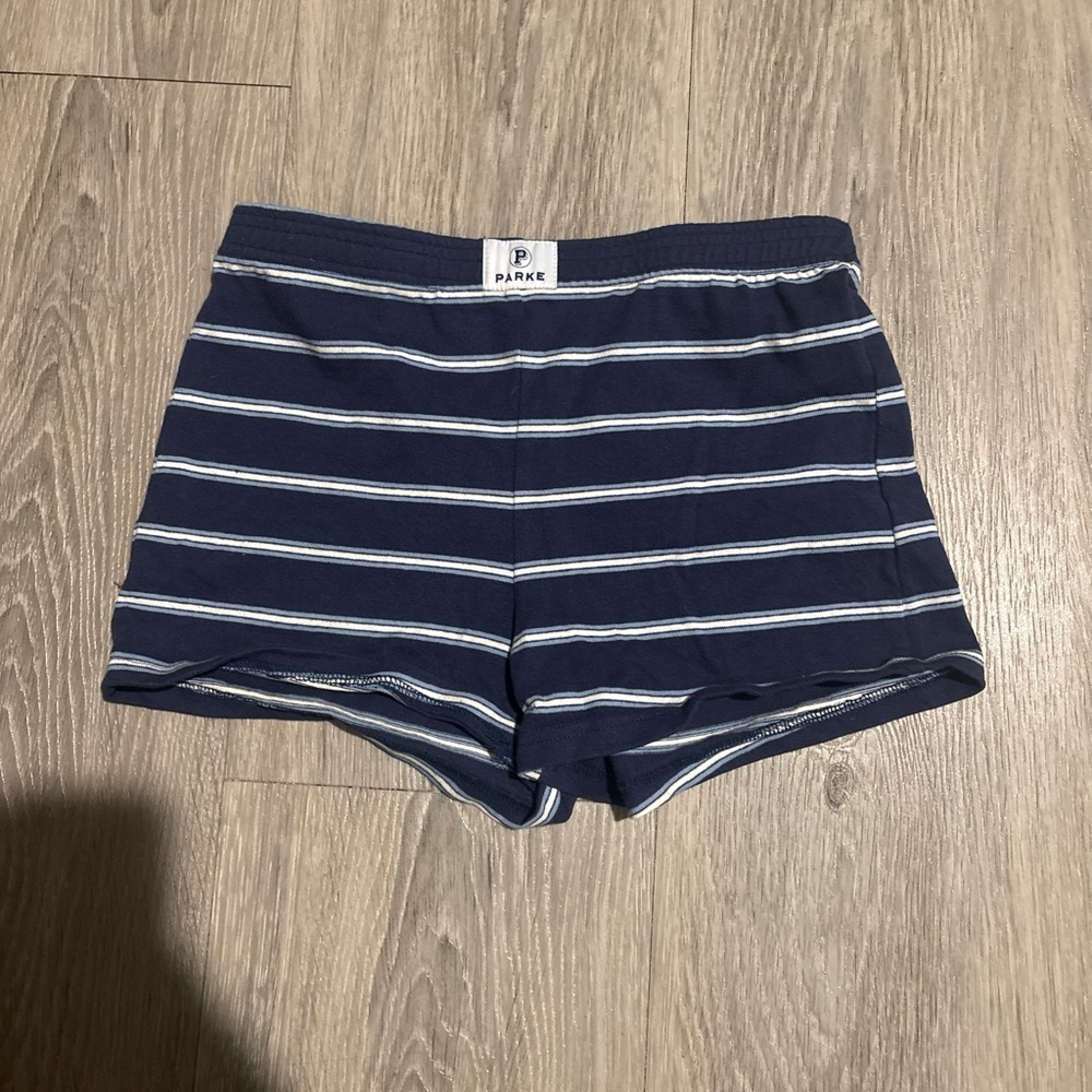 P. Parke Women's Navy Striped Athletic Shorts